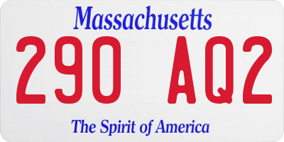 MA license plate 290AQ2