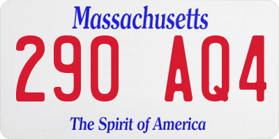 MA license plate 290AQ4