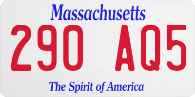 MA license plate 290AQ5