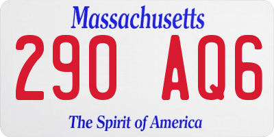 MA license plate 290AQ6