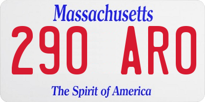 MA license plate 290AR0