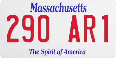 MA license plate 290AR1