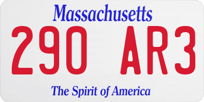 MA license plate 290AR3