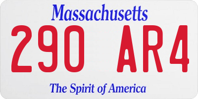 MA license plate 290AR4