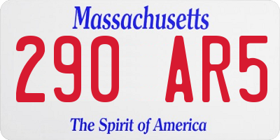 MA license plate 290AR5