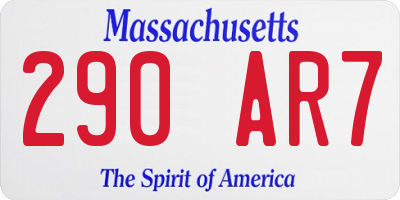 MA license plate 290AR7