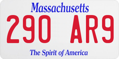 MA license plate 290AR9