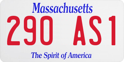 MA license plate 290AS1