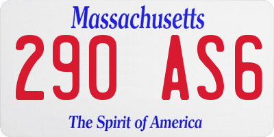 MA license plate 290AS6