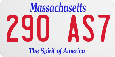 MA license plate 290AS7