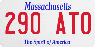 MA license plate 290AT0