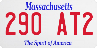 MA license plate 290AT2