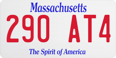 MA license plate 290AT4