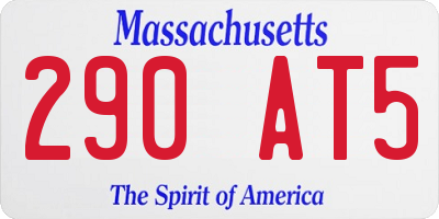MA license plate 290AT5