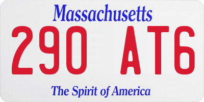 MA license plate 290AT6