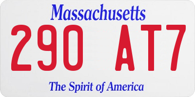 MA license plate 290AT7