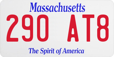 MA license plate 290AT8