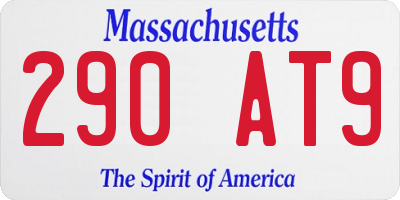 MA license plate 290AT9