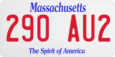 MA license plate 290AU2
