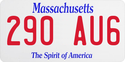MA license plate 290AU6