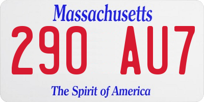 MA license plate 290AU7
