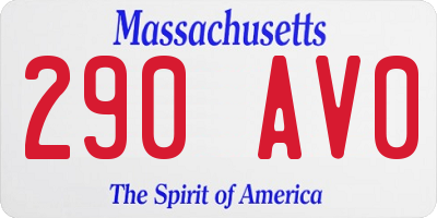 MA license plate 290AV0