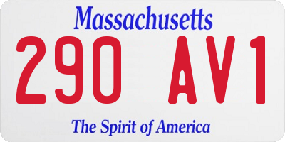 MA license plate 290AV1