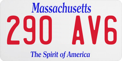 MA license plate 290AV6