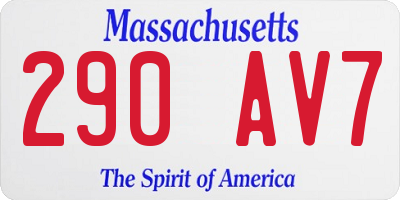 MA license plate 290AV7