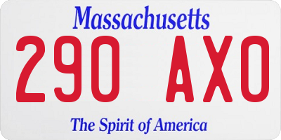 MA license plate 290AX0