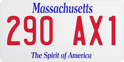 MA license plate 290AX1