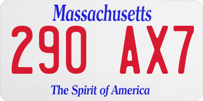 MA license plate 290AX7