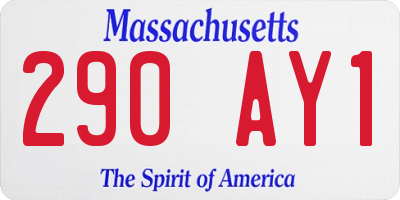 MA license plate 290AY1