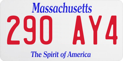 MA license plate 290AY4