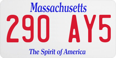 MA license plate 290AY5