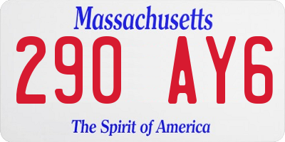 MA license plate 290AY6