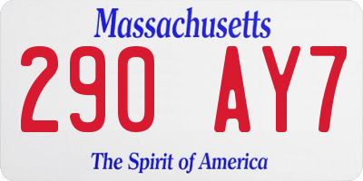 MA license plate 290AY7