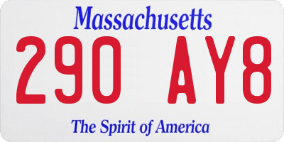 MA license plate 290AY8