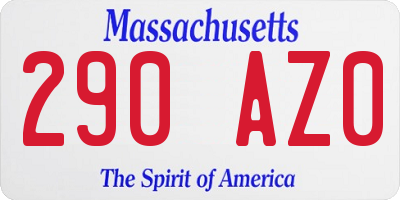 MA license plate 290AZ0