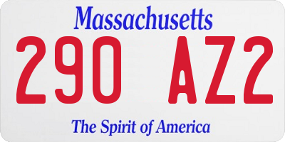 MA license plate 290AZ2