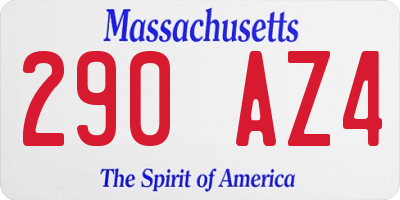 MA license plate 290AZ4
