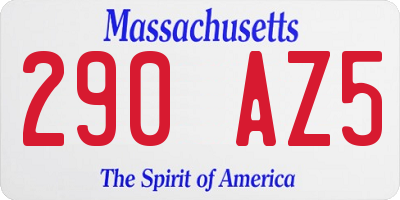 MA license plate 290AZ5
