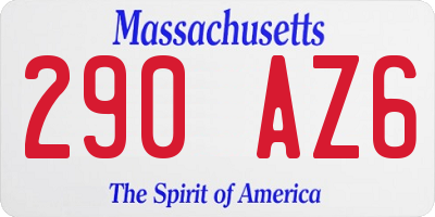 MA license plate 290AZ6