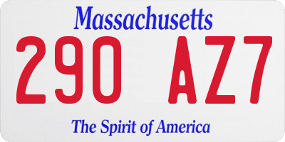 MA license plate 290AZ7