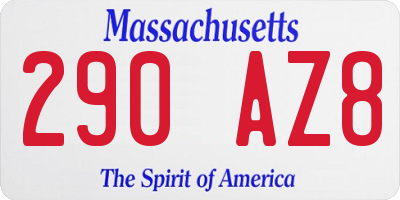 MA license plate 290AZ8