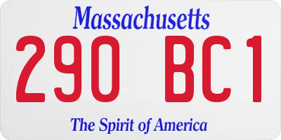 MA license plate 290BC1