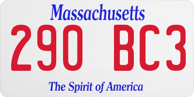 MA license plate 290BC3