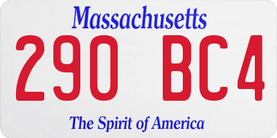 MA license plate 290BC4