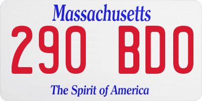 MA license plate 290BD0