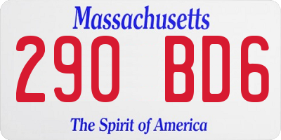 MA license plate 290BD6